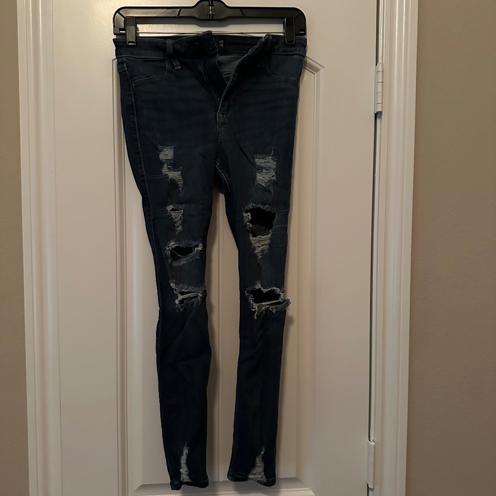 Hollister High-Rise Crop Distressed Jean Leggings Size 3R